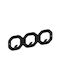 Roline Metal Wall Hanger with 3 Slots Black Checkmate 30x10cm 1pc