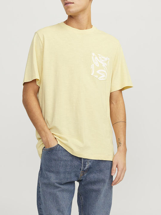 Jack & Jones T-shirt Bărbătesc cu Mânecă Scurtă Italian Straw Yellow