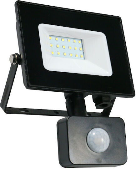 Lumax Στεγανός Προβολέας LED 20W Ψυχρό Λευκό 6000K με Αισθητήρα Κίνησης IP44