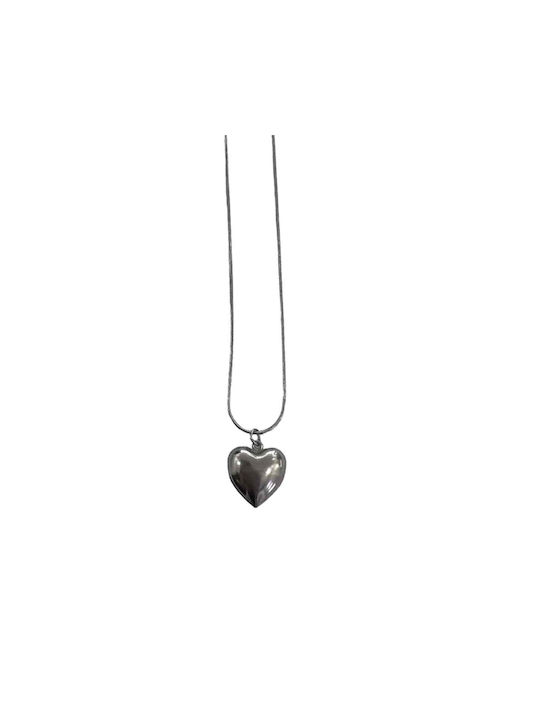Cuoro Halskette mit Design Herz aus Stahl