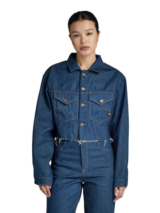 G-Star Raw Women's Short Jean Jacket for Spring or Autumn Blue