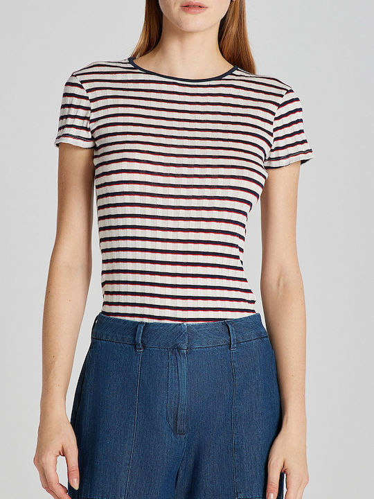 Gant Women's T-shirt Striped NavyBlue