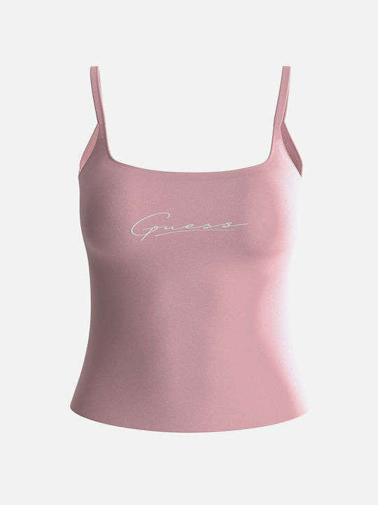 Guess Women's Athletic Blouse Sleeveless Pink