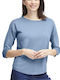 Fransa Women's Sweater with 3/4 Sleeve Blue