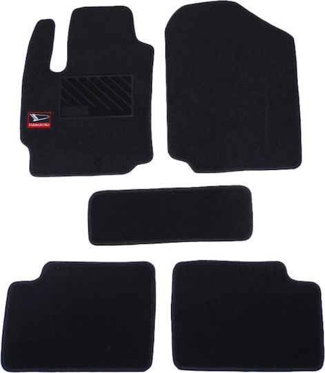 Autopataki Set of Front and Rear Mats 5pcs for Daihatsu Sirion Black