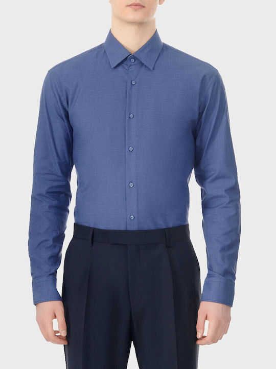 Boss Kent Cu mânecă lungă Bumbac Cămașă Blue
