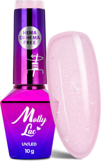 Molly Lac Semi-Permanent Nail Polish Sparkling French 702 with Glitter 10gr 1pcs