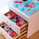 Plastic Drawer Divider for Socks / Underwear / Belts / Ties in White Color 36.5x6.5x7cm 1pcs