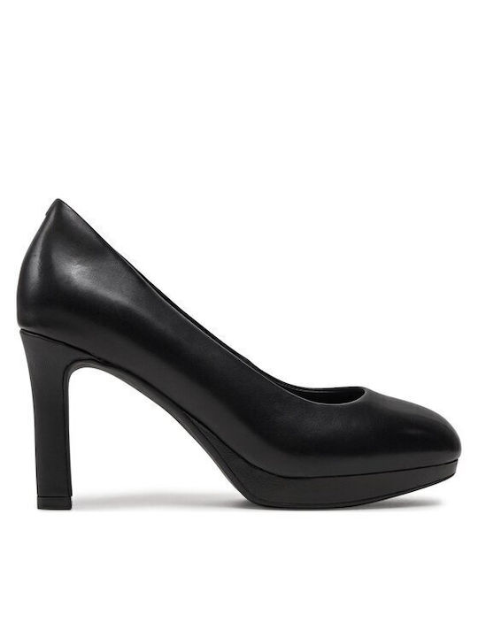 Clarks Court Δερμάτινες Γόβες Μαύρες