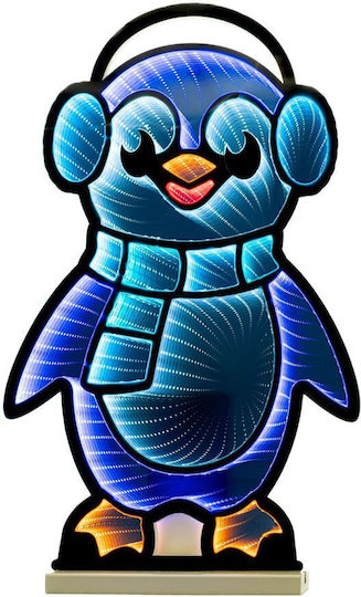 Iliadis Illuminated Christmas Wooden Figure Penguin Height 40cm Base