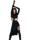 Midi Evening Dress with Tearing Black