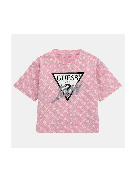 Guess Tricou pentru copii Roz