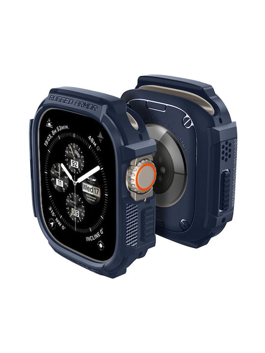 Spigen Rugged Armor Θήκη Σιλικόνης σε Μπλε χρώμα για το Apple Watch Ultra 1 / 2 (49 mm)