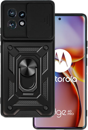 For Umschlag Rückseite Silikon / Kunststoff Magnetisch Schwarz (Motorola Edge 40 Pro)