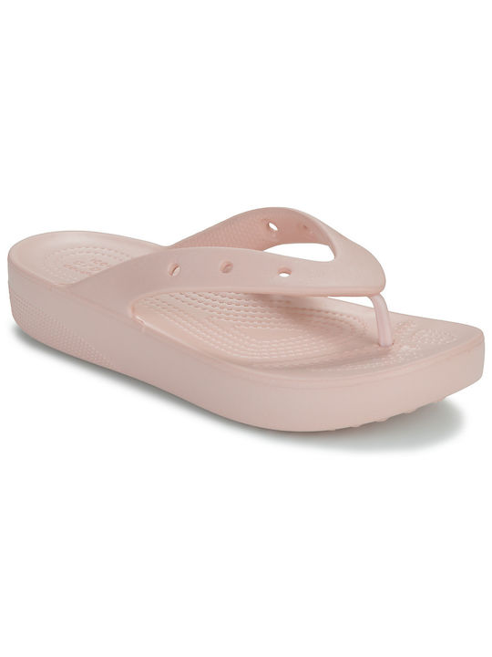 Crocs Classic Frauen Flip Flops mit Plattform in Rosa Farbe