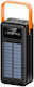 Φορητός Ηλιακό Power Bank 50000mAh Μαύρο