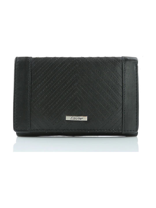 Lavor Large Leather Women's Wallet Black