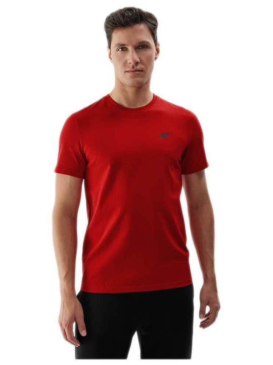 4F Herren T-Shirt Kurzarm Rot