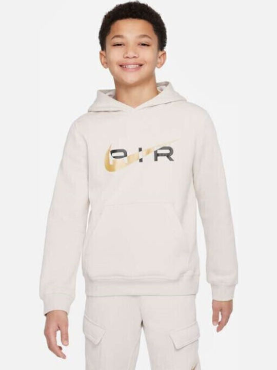 Nike Kids Sweatshirt with Hood and Pockets Beig...