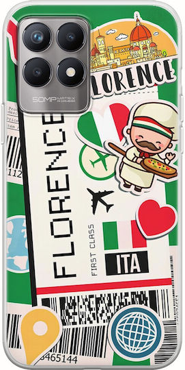 Ticket To Florence Back Cover Silicon Multicolor (Realme 8i)