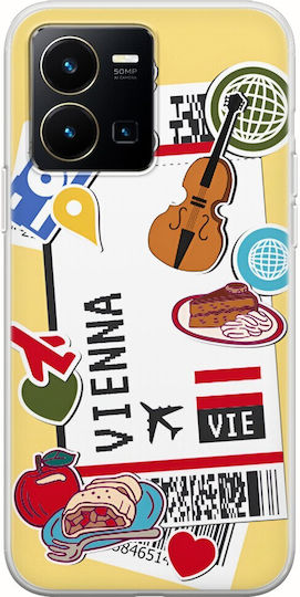 Ticket To Vienna Back Cover Silicone Multicolour (Vivo Y22S / Y35)