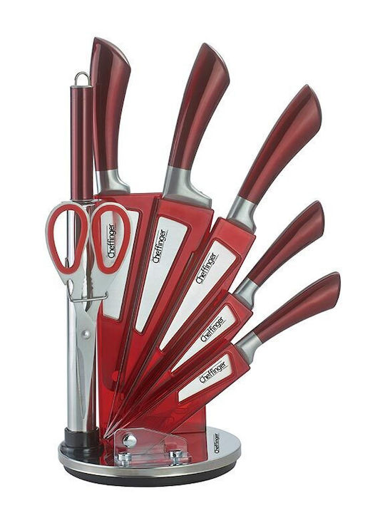 Cheffinger Knife Set with Block from Stainless Steel 8pcs
