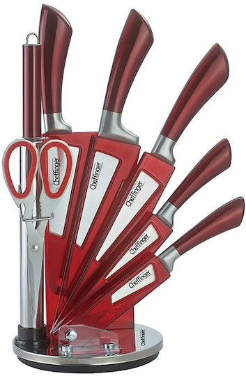 Cheffinger Knife Set with Block from Stainless Steel 8pcs