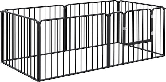 Pawhut Dog Park with 6 Panels 164x83x60cm Black