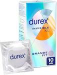 Durex Προφυλακτικά Invisible Xl Grande Fit Μεγάλα και Λεπτά 10τμχ