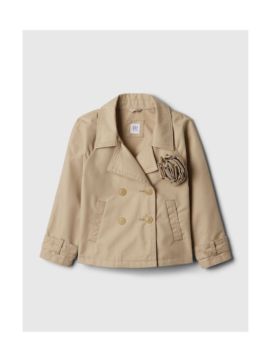 Kids' Trench Coat Short Wicker Beige