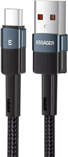 Essager Braided USB 2.0 Cablu USB-C bărbătesc - USB-A Negru 1m