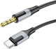 Borofone Type C USB 2.0 Cable USB-C male - 3.5mm Μαύρο 1m