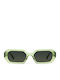 Meller Esi Women's Sunglasses With Green Horn-Rimmed Frame And Green Lens ES-LIMEOLI