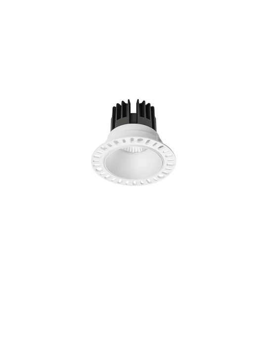 Ideal Lux Game Trimless Στρογγυλό Μεταλλικό Χωνευτό Σποτ με Ενσωματωμένο LED και Θερμό Λευκό Φως Λευκό 10x10εκ. 1τμχ