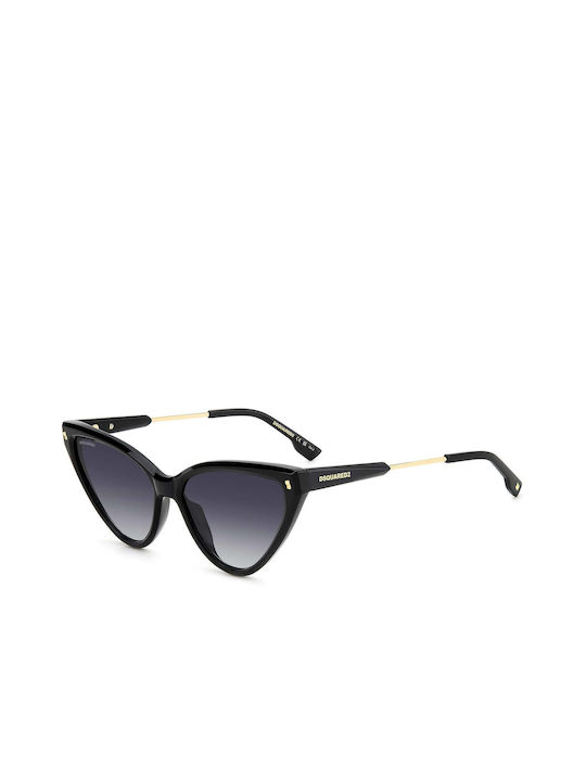 Dsquared2 Sonnenbrillen mit Schwarz Rahmen und Schwarz Verlaufsfarbe Linse D2 0134/S 807/9O