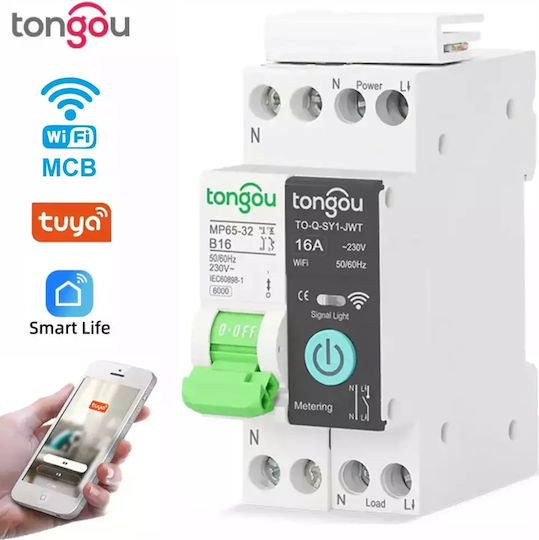 Tongou Kilowatt Meter Electric Panel Analog Rail Single Phase Wi-Fi Tuya TO-Q-MP65-SY1-132WT