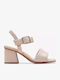 Siara65 Buckle Leder Sandalen Beige