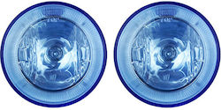 DLAA Round Headlights Car LED Universal 12V 55W with Blue Lighting 2pcs
