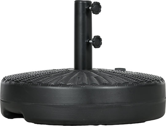 Outsunny Umbrella Stand made of Metal Black Velvet-Black Metal 51x51x36cm