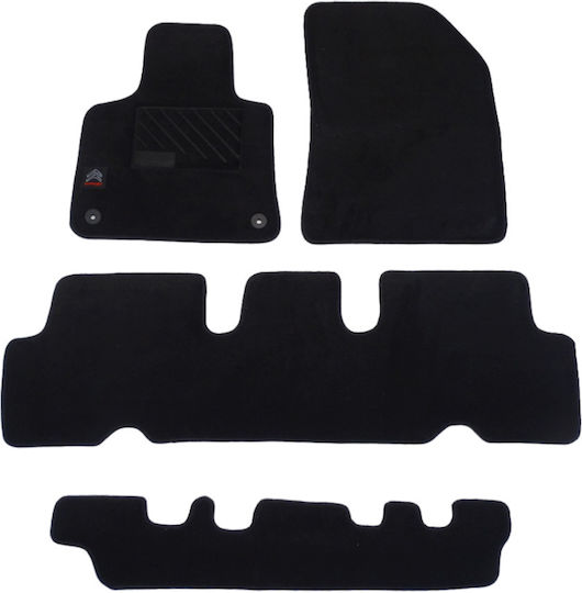Autopataki Set of Front and Rear Mats 4pcs for Citroen C4 Grand Picasso Black