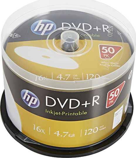 HP Recordable DVD+R 16x 4.7GB Cake Box 50pcs