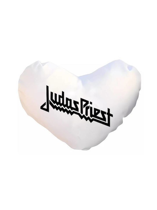 Takeposition Μαξιλάρι Καναπέ Judas Priest Λευκό 40x40εκ.