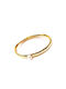 Gold plated grained bracelet with pearl