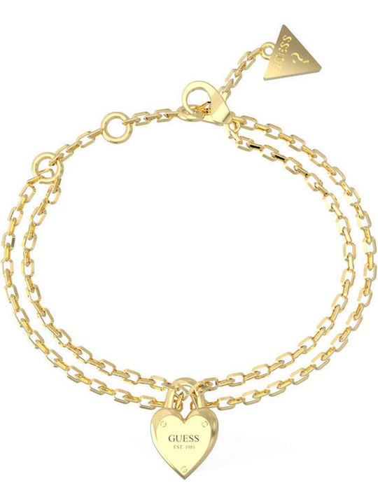 Guess Bracelet with design Heart made of Steel Gold Plated