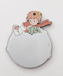 Little prince #3 print on wood 12cm ,with base