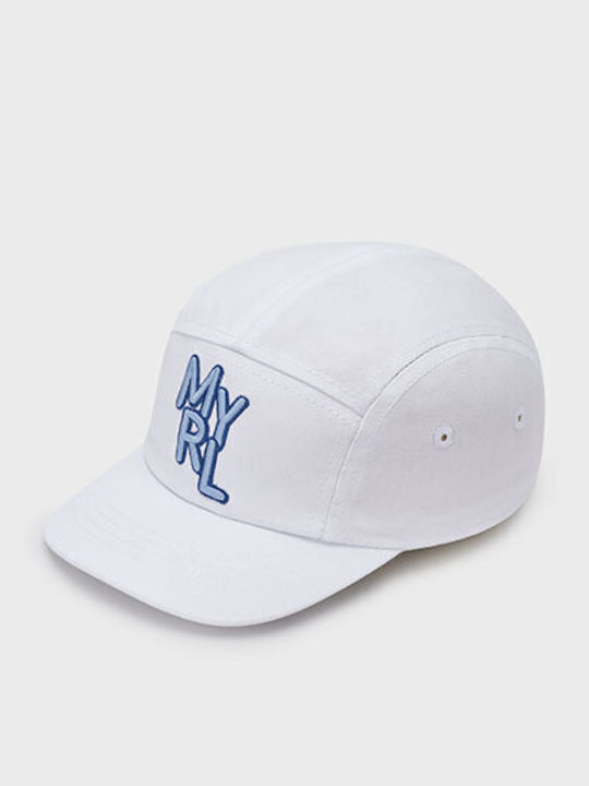 Mayoral Kids' Hat Jockey Fabric White