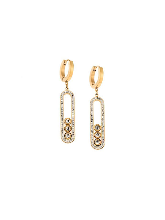 Senza Earrings made of Steel Gold Plated