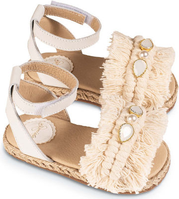 Babywalker Ecru Baptism Leather Sandals