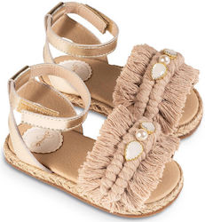 Babywalker Beige Baptism Leather Sandals