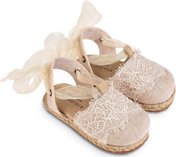 Babywalker Ecru Baptism Fabric Espadrilles